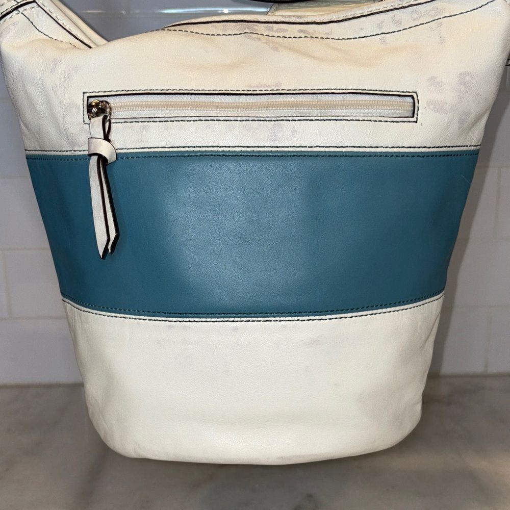 Coach Bag Purse Handbag Leather Vintage Rugby Stripe Convertible Bucket Bag - Picture 7 of 16